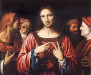 LUINI, Bernardino Christ among the Doctors oil on canvas